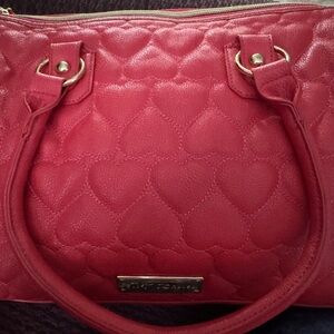 Betsey Johnson Heart-Quilted Red Women’s Handbag